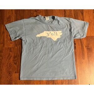 North Carolina Y'all Graphic T-Shirt Kids Size XL Light Blue Short Sleeve Tee